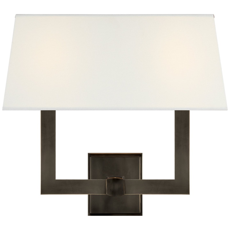 Two Light Wall Sconce from the Square Tube Collection in Bronze Finish by Visual Comfort Signature