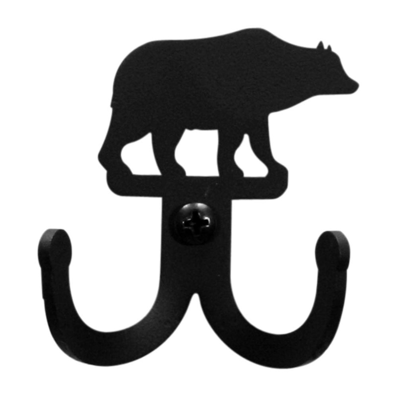 Village Wrought Iron WH-D-14 Bear Double Wall Hook
