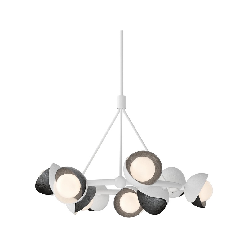 Brooklyn 9-Light Double Shade Ring Pendant White Ink