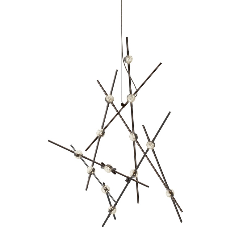 Constellation Aquila Minor Espresso Black with Clear Faceted Acrylic 2200K 20′ Adjustable Cord/Cable