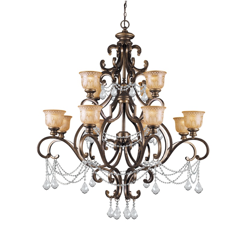 Crystorama 7512-BU-CL-I Norwalk 12 Light Chandelier Bronze Umber
