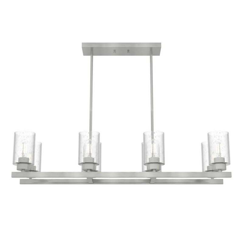 Eight Light Linear Chandelier from the Hartland Collection in Brushed Nickel Finish by Hunter