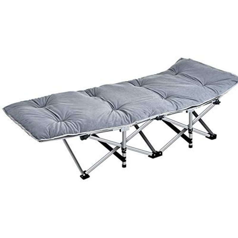 Lettino Prendisole Sedie da Giardino Letto Singolo Pieghevole, Ufficio Pausa Pranzo Letto reclinabile Semplice Letto da Campeggio Accompagnamento Staffa Incrocio Rinforzato (Colore, Blu), Grigio