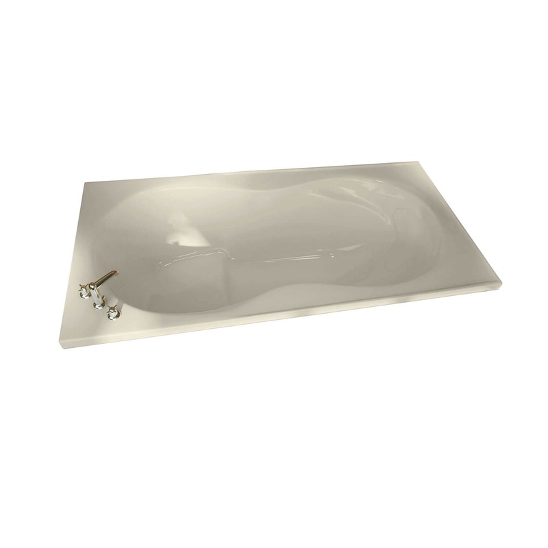 MAAX 100073-094-004 Melodie 66 x 33 Acrylic Alcove Center Drain Combined Hydromax & Aerofeel Bathtub in Bone