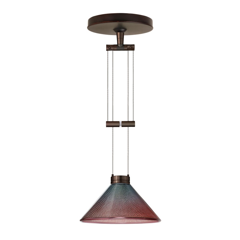 One Light Pendant from the Kona Collection in Bronze Finish by Besa