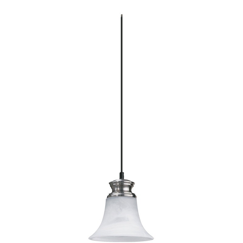 One Light Pendant from the Madison Collection in Satin Nickel Finish by Quorum