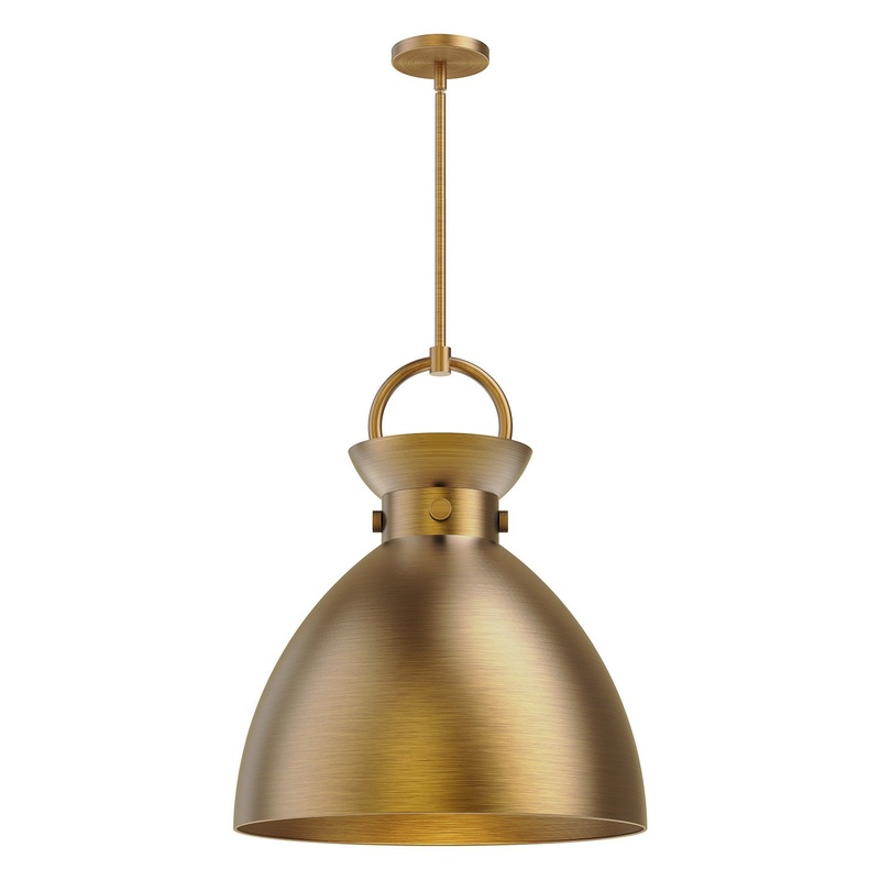 One Light Pendant from the Waldo Collection in Aged Gold|Aged Gold/Matte Black|Matte Black/Aged Gold Finish by Alora