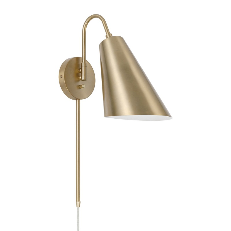 One Light Wall Sconce from the Leo Collection in Matte Brass Finish by Capital Lighting
