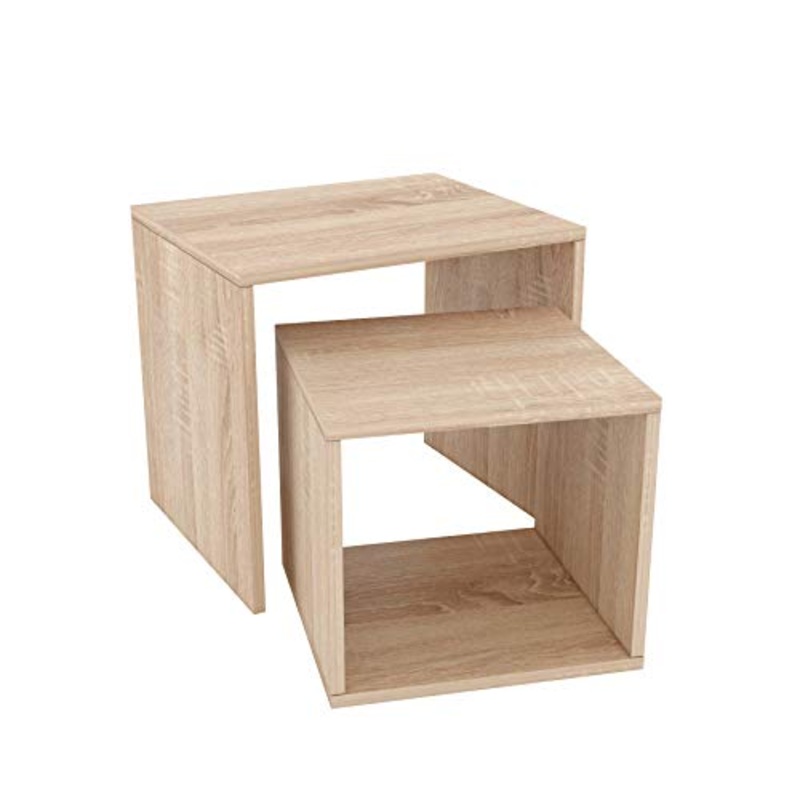 Set di 2 comodini da salotto, in rovere Sonoma