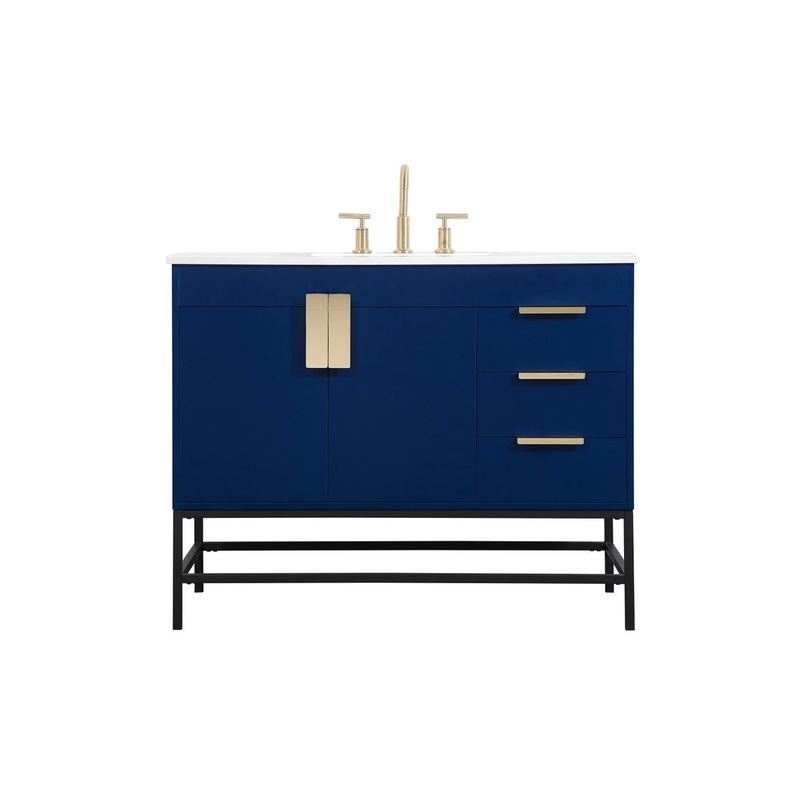 Single Bathroom Vanity from the Eugene Collection in Blue Finish by Elegant Lighting