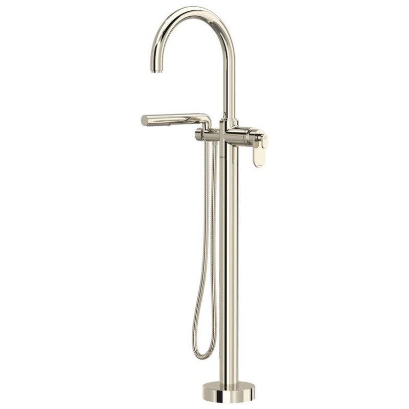 Tub Filler Trim Fresk 1 Lever Brushed Nickel ADA Deck Mount 8.7 Gallons per Minute