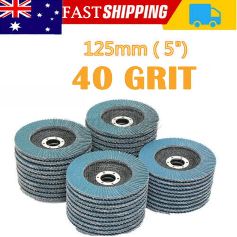 20 PCS 40 Grit Grinding Wheel 5” 125MM Angle Grinder Flap Sanding Disc AU