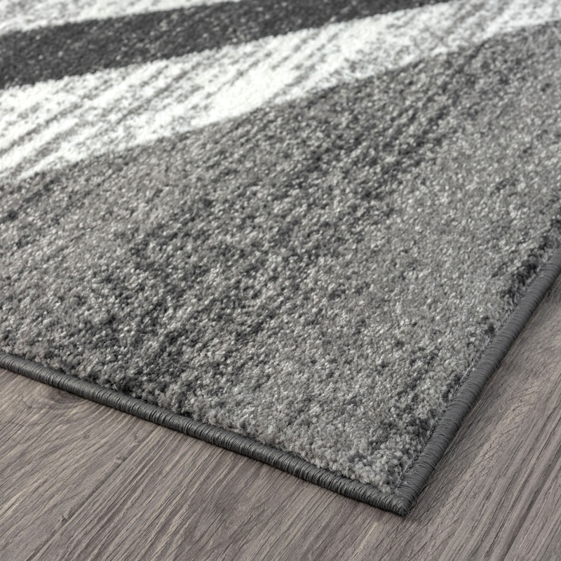 Adore Geometric Textural Rug – Grey – 120×170