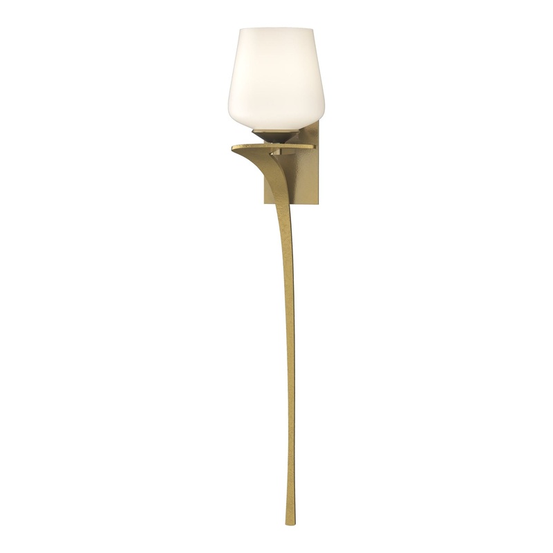 Antasia Single Glass 1-Light Sconce Modern Brass Left