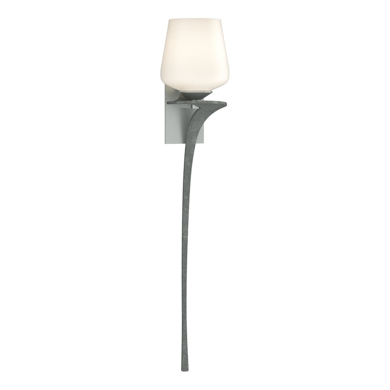 Antasia Single Glass 1-Light Sconce Vintage Platinum Right