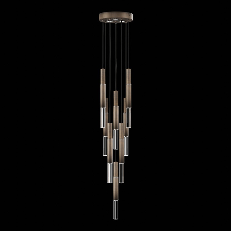 Antonia 16″W Round Pendant Bronze/Nickel/No Skin