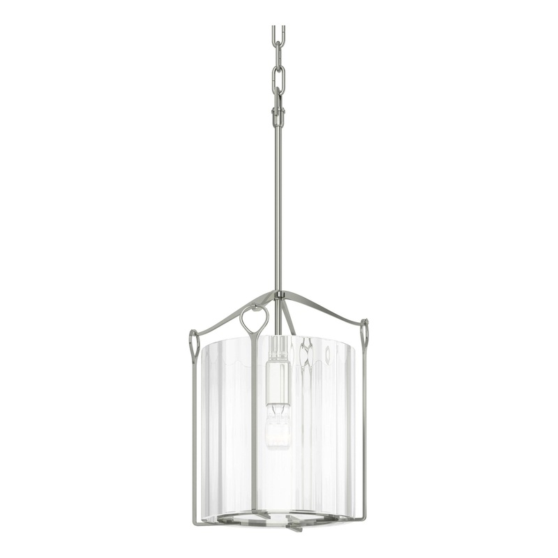 Bow Tall Mini Pendant Sterling Clear Glass (ZM)