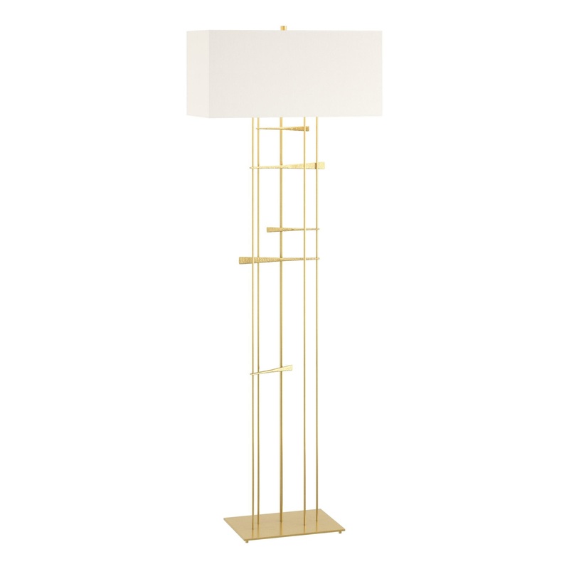 Cavaletti Floor Lamp Modern Brass Natural Anna Shade (SF)
