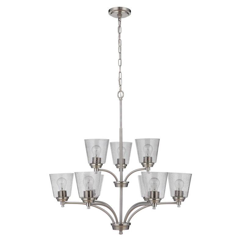 Craftmade 50229-BNK Tyler Nine Light Chandelier Brushed Polished Nickel (Discontinued)