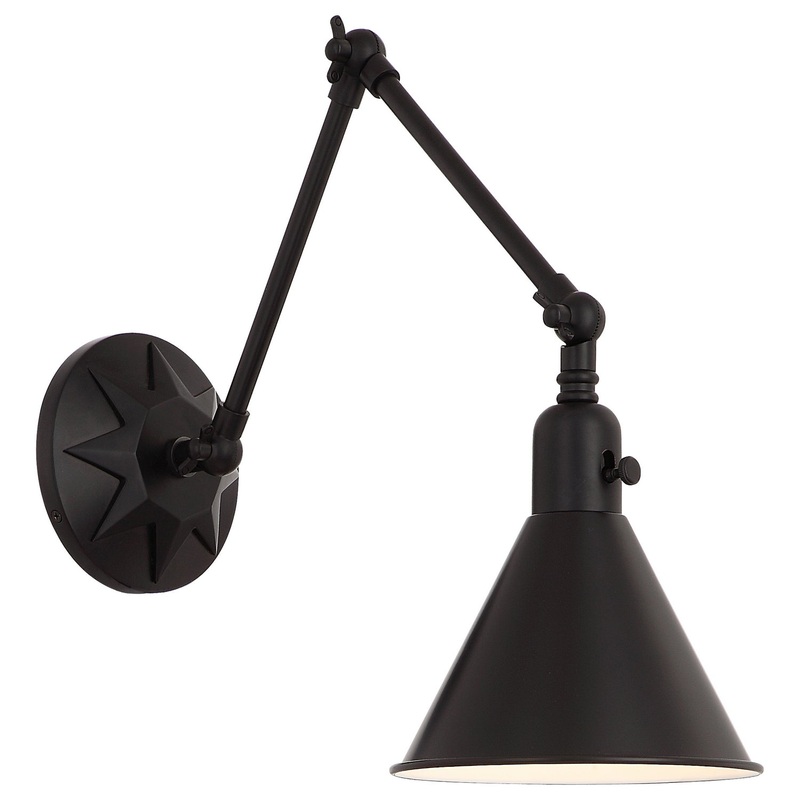 Crystorama MOR-8801-MK Morgan One Light Wall Sconce Matte Black