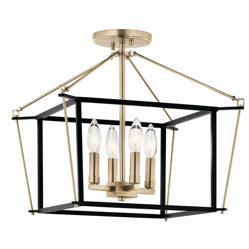Four Light Semi Flush Mount from the Eisley Collection in Champagne Bronze Finish by Kichler
