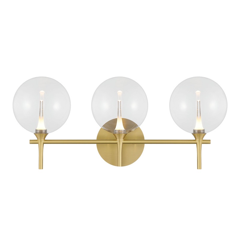 Iissa 3-Light Vanity Light Gold Clear Glass