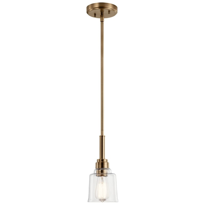 Kichler 52399WBR One Light Mini Pendant, Weathered Brass