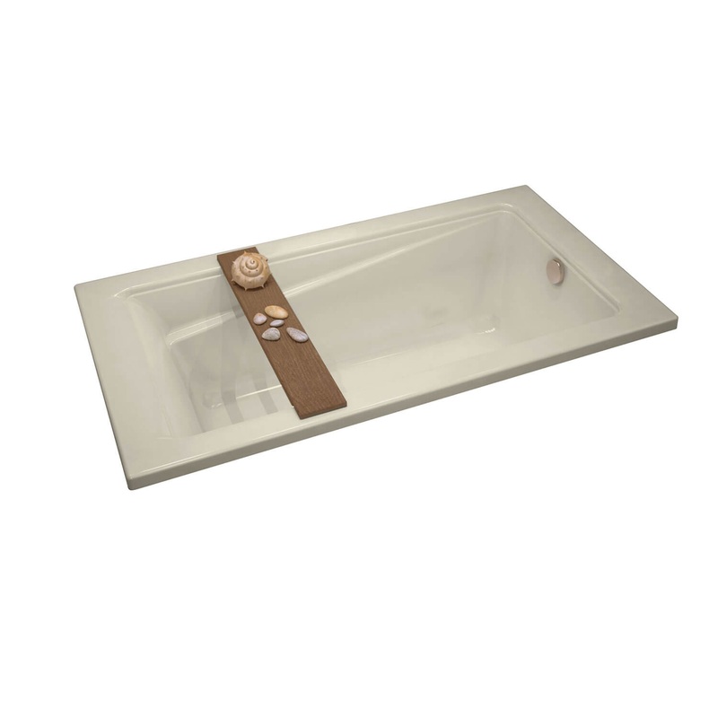 MAAX 105459-091-004-103 New Town 6032 Acrylic Drop-in End Drain 10 Microjets Bathtub in Bone