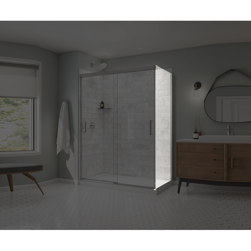 MAAX 136560-900-084-000 Incognito 76 Return Panel for 32 in. Base with Clear glass in Chrome