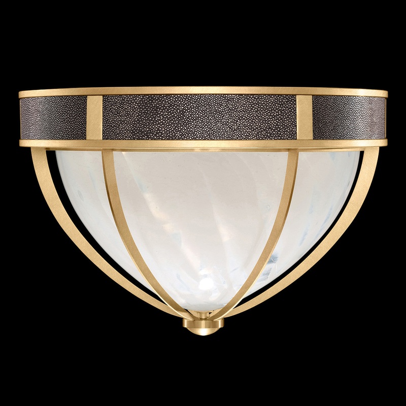 Mirage 18.75″W Round Flush Mount Gold Leaf/Brass/Pebble