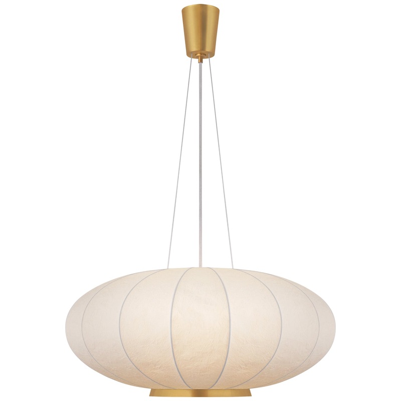 One Light Pendant from the Paper Moon Collection in Soft Brass Finish by Visual Comfort Signature