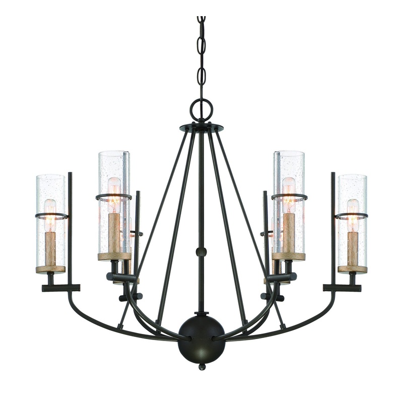 Six Light Chandelier from the Sussex Court Collection in Smoked Iron W/Aged Gold Finish by Minka-Lavery