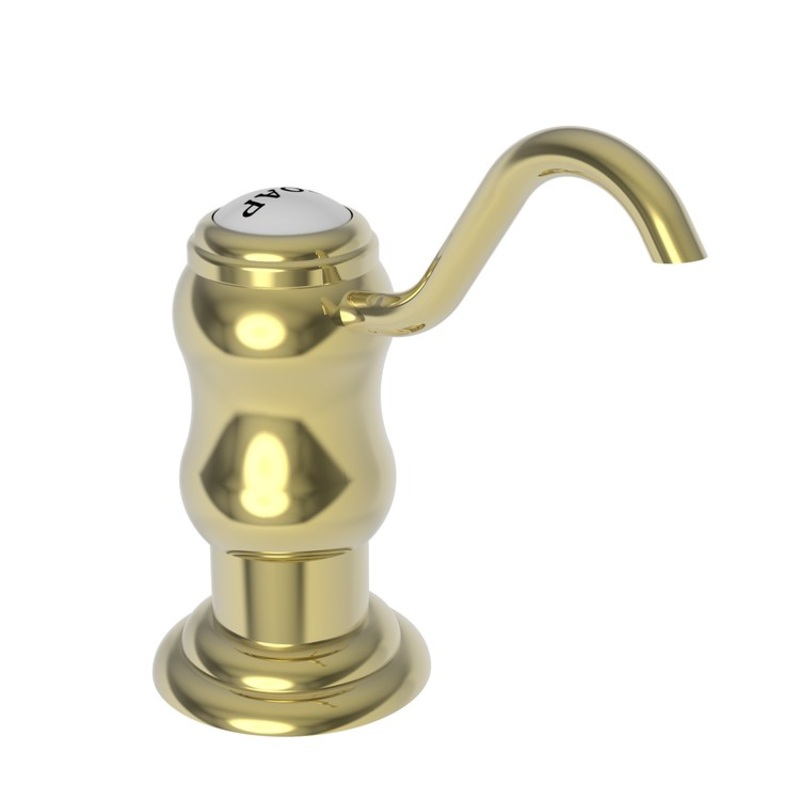 Soap Dispenser Chesterfield Polished Brass Uncoated Living Deck Plastic Brass Pump Spout 8 Ounce Length 2-15/16 Inch