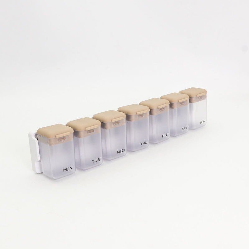 Transparent + Grey Cover Weekly Pill Organizer 1-Time-a-Day – Large Capacity Magnetic Closure Pill Box (246 x 49 x 23 mm)