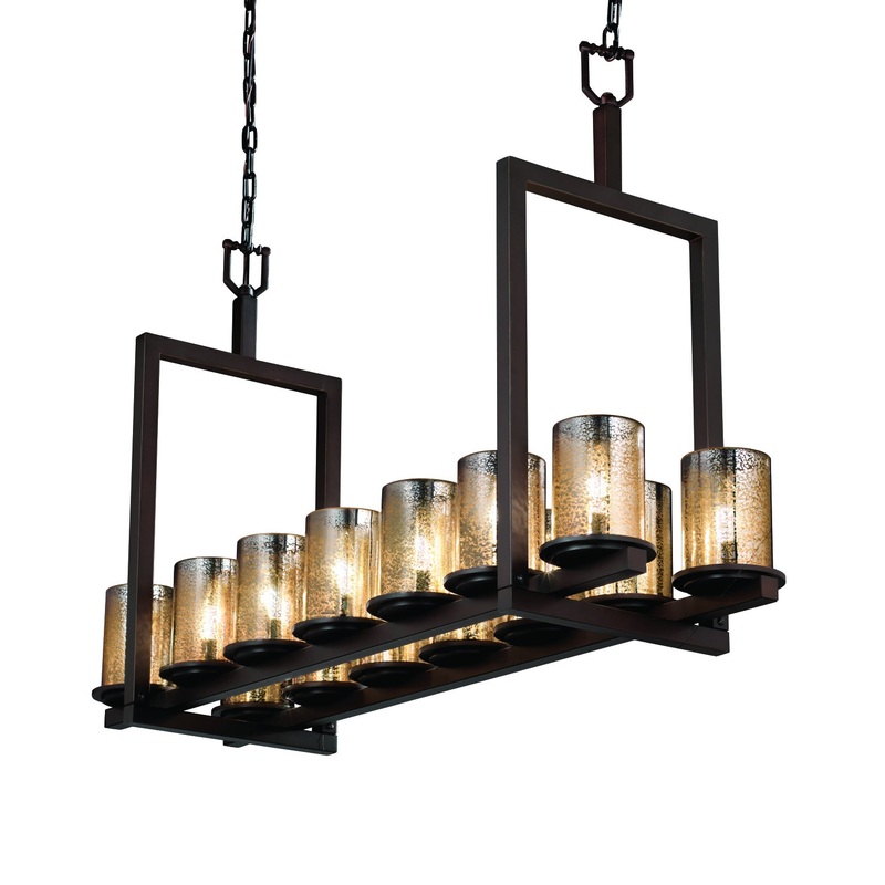 14 Light Chandelier from the Fusion Collection in Dark Bronze Finish by Justice Designs