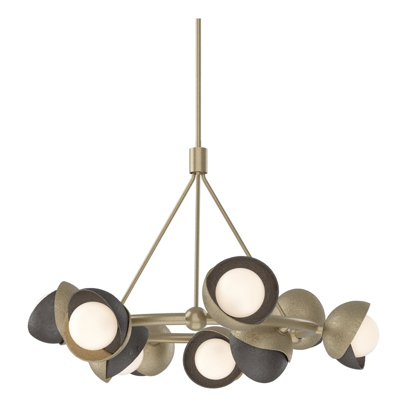Brooklyn 9-Light Double Shade Ring Pendant Soft Gold Oil Rubbed Bronze