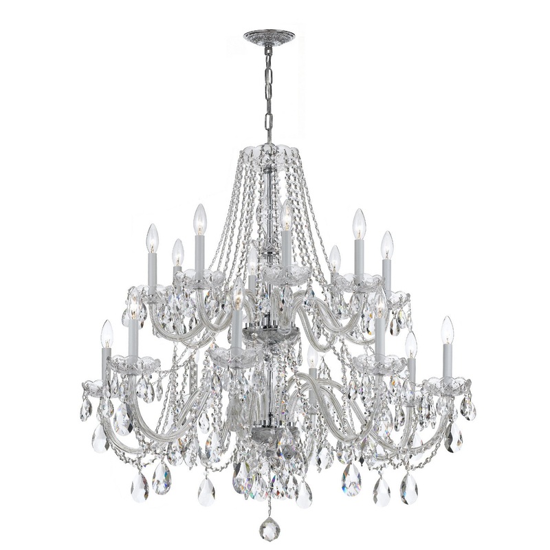 Crystorama 1139-CH-CL-S Traditional Crystal 16 Light Chandelier Polished Chrome
