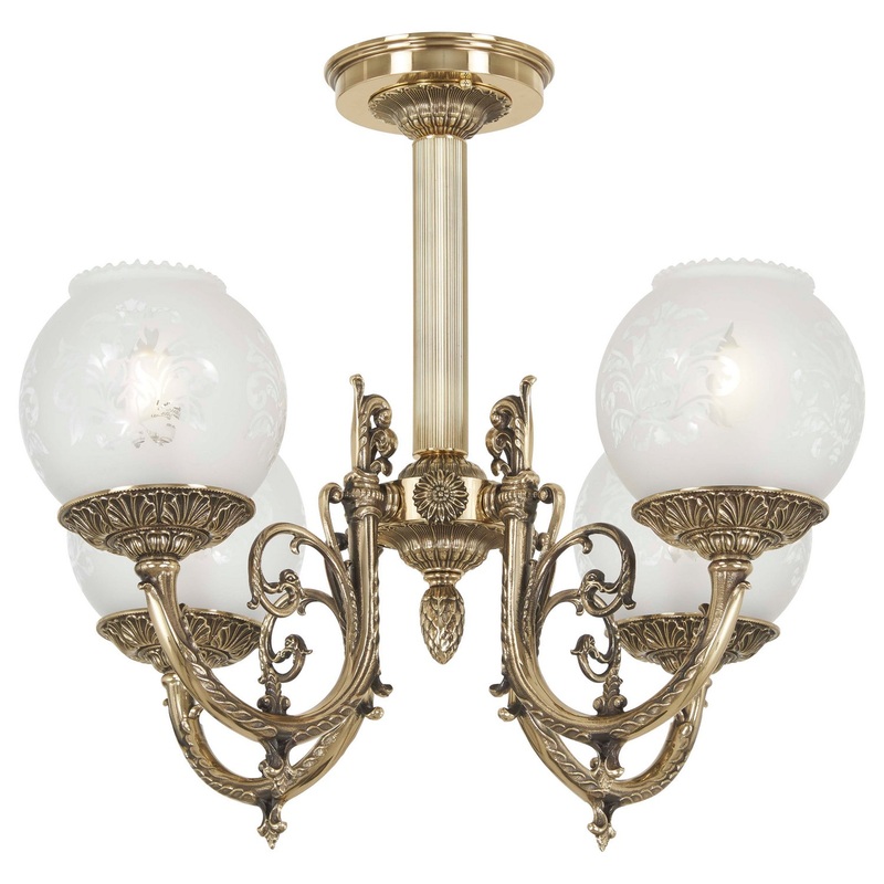 Four Light Semi Flush Mount from the Metropolitan Collection in Antique Classic Brass Finish by Metropolitan