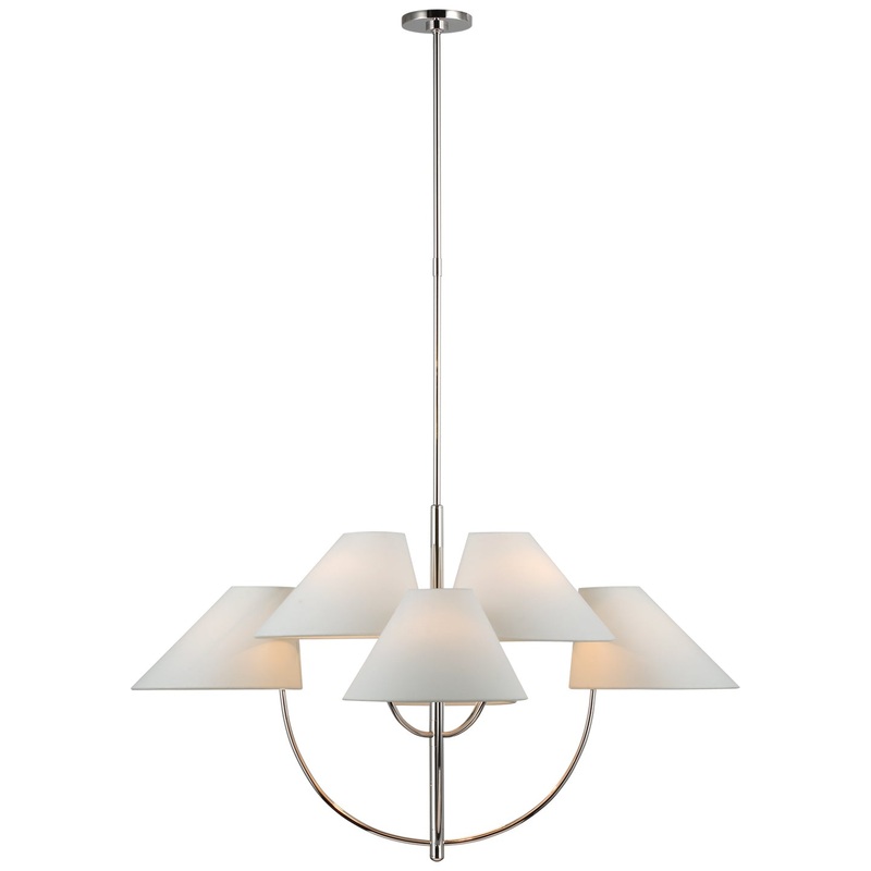 LED Chandelier from the Kinsley Collection in Polished Nickel Finish by Visual Comfort Signature