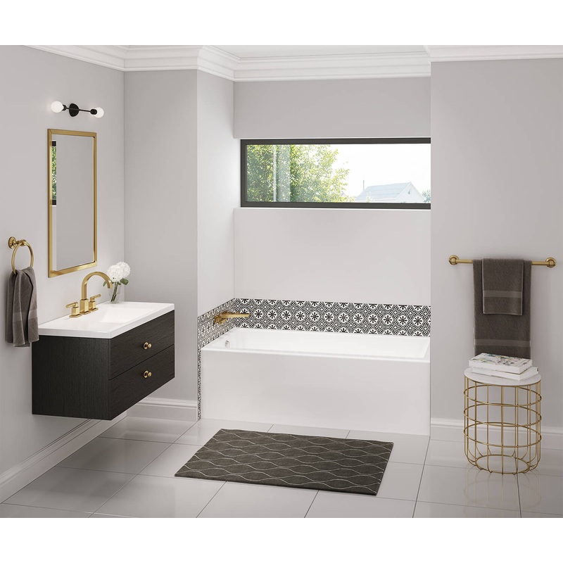 MAAX 106394-000-001-002 Bosca 6030 IFS Acrylic Alcove Right-Hand Drain Bathtub in White