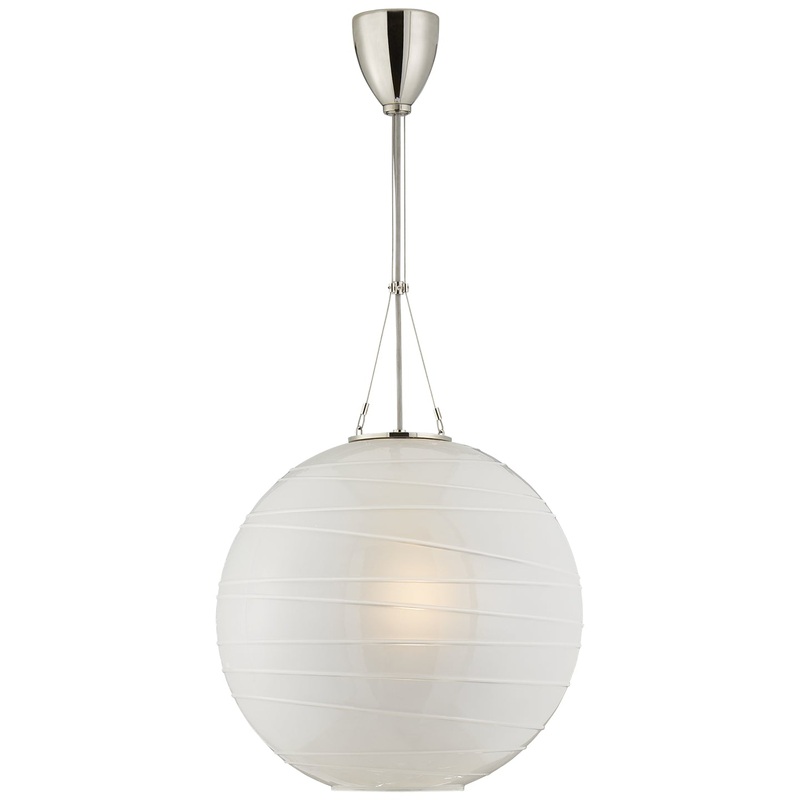 One Light Pendant from the Hailey Collection in Polished Nickel Finish by Visual Comfort Signature
