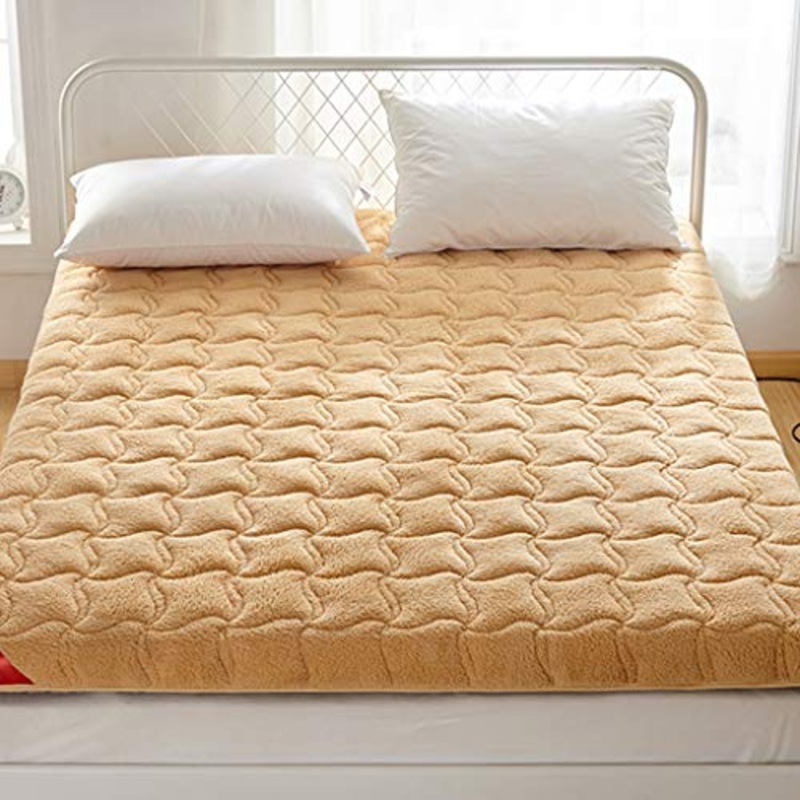 QVIVI Materasso Futon Addensato, Morbido Futon Antiscivolo Materassi Pavimento Pieghevole Tatami Materasso da Campeggio Portatile Yellow 0.9 * 2M