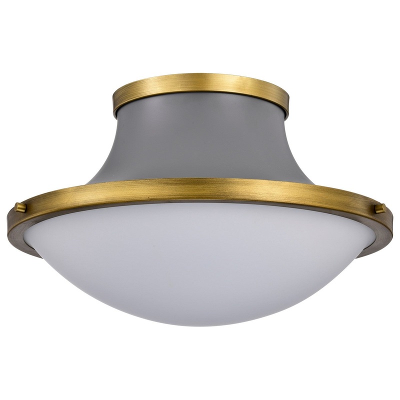 Three Light Flush Mount from the Lafayette Collection in Matte Gray Finish by Nuvo Lighting