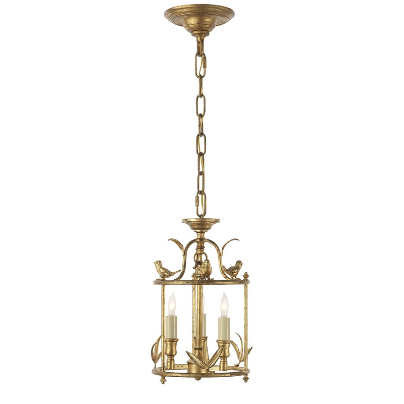 Three Light Lantern from the Diego Collection in Gilded Iron Finish by Visual Comfort Signature