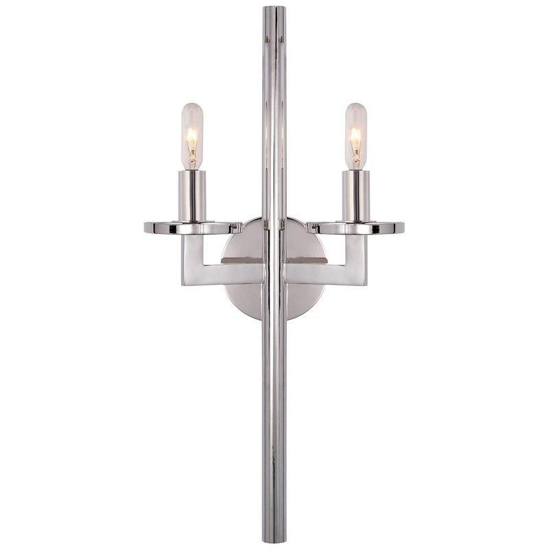 Two Light Wall Sconce from the Liaison Collection in Polished Nickel Finish by Visual Comfort Signature