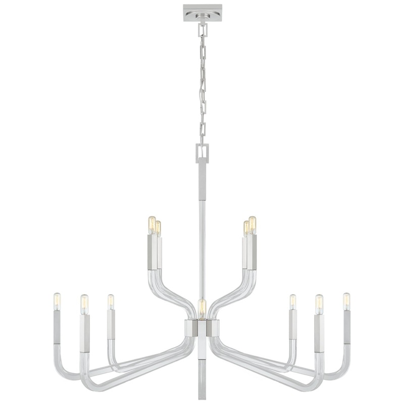 12 Light Chandelier from the Reagan Collection in Polished Nickel And Crystal Finish by Visual Comfort Signature