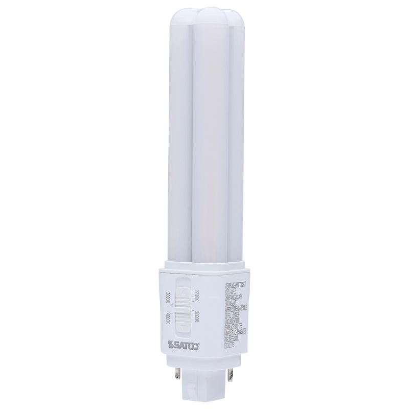 9 Watt LED PL – 27K/35K/40K/50K CCT Selectable – G24d Base – Type B – 120-277 Volt by Satco