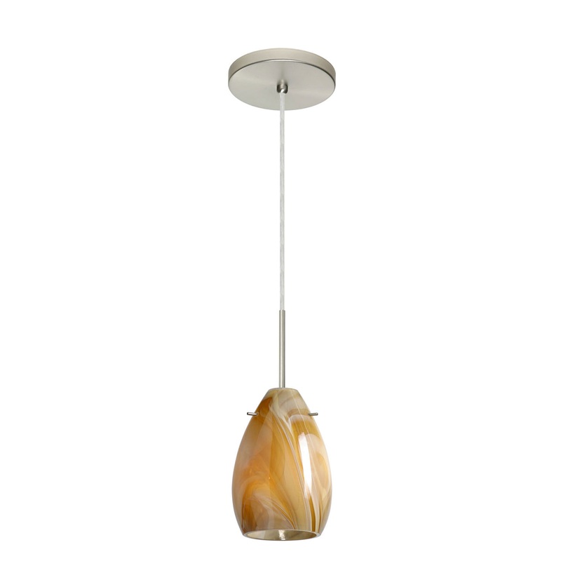 Besa 1BT-1713HN-SN Pera One Light Pendant Satin Nickel