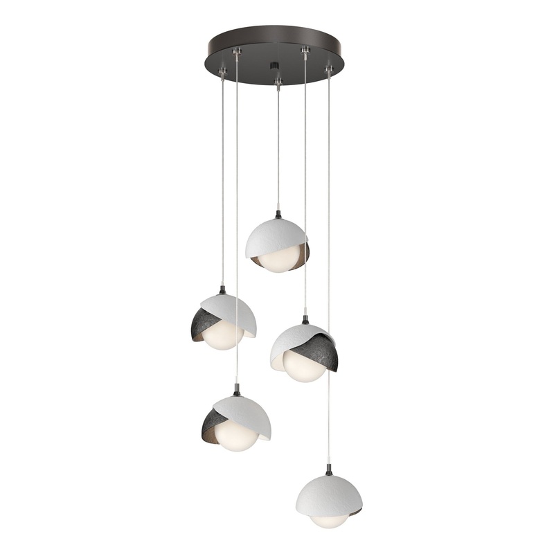 Brooklyn 5-Light Double Shade Pendant Ink White