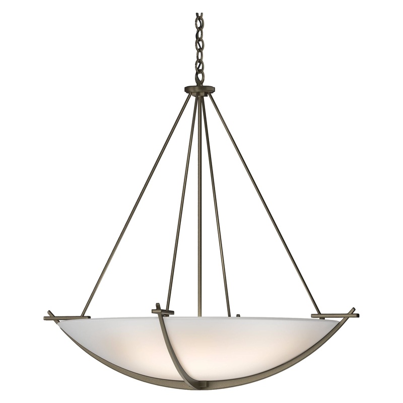 Compass Large Scale Pendant Soft Gold Opal Glass (GG)